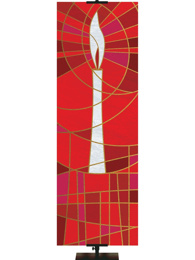 Custom Banner Luminescence Stained Glass Candle Symbol