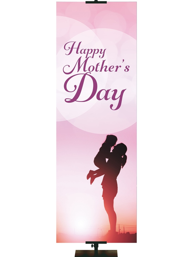 Happy Mother's Day Mother Holding Daughter Silhouette