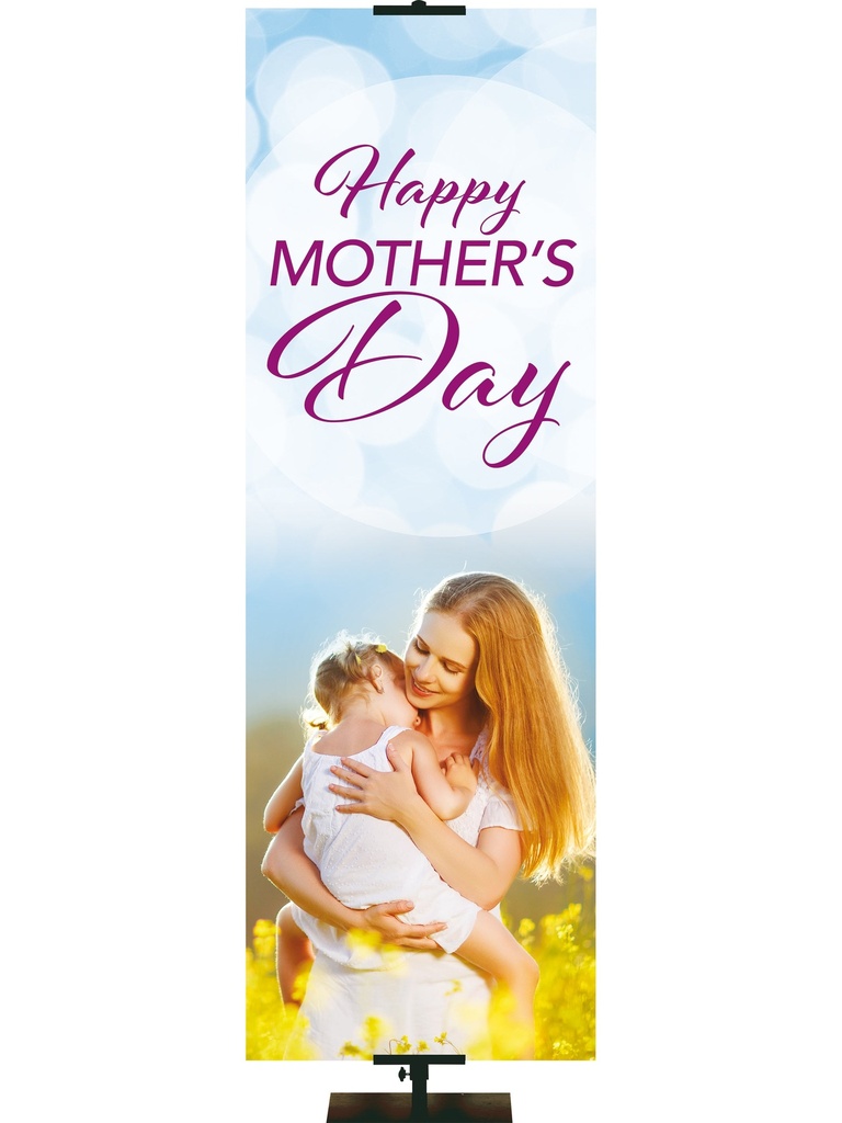 Happy Mother's Day Mother and Child Field of Flowers