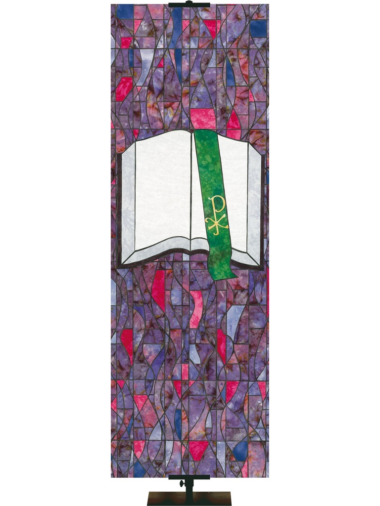 Stained Glass Symbols of Faith Bible