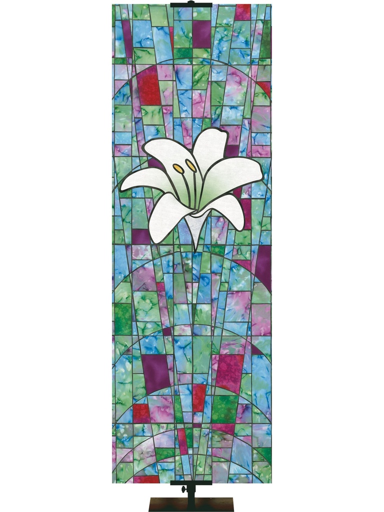 Stained Glass Symbols of Faith Lily
