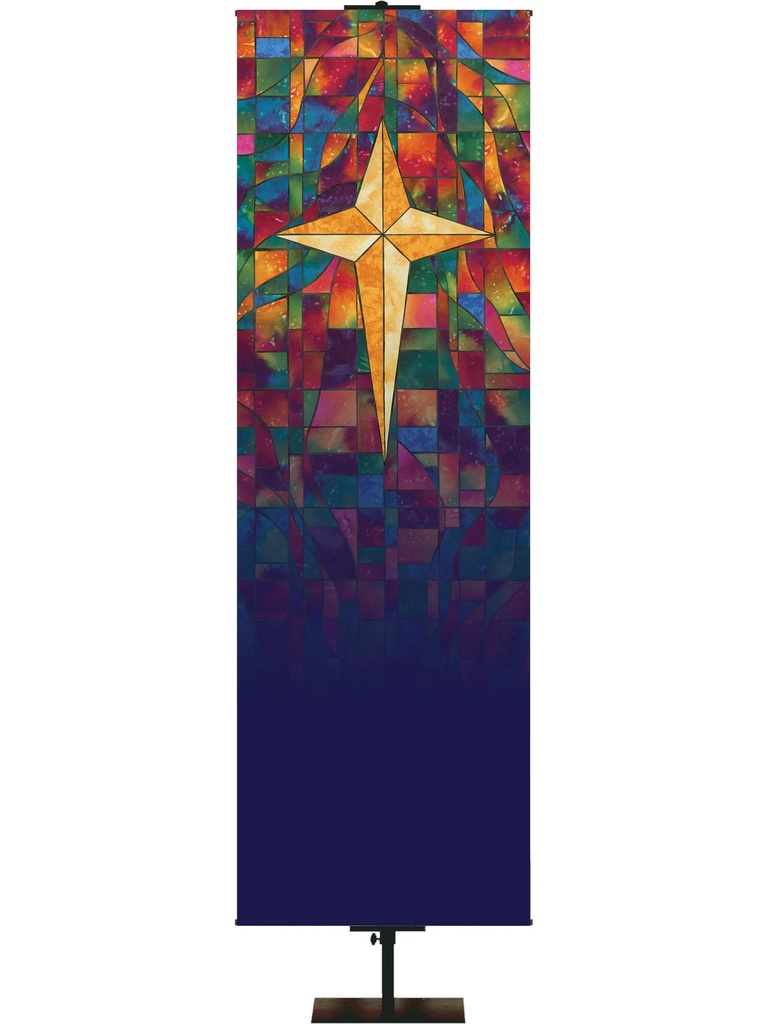 Custom Banner Stained Glass Symbols of Faith Star of Bethlehem
