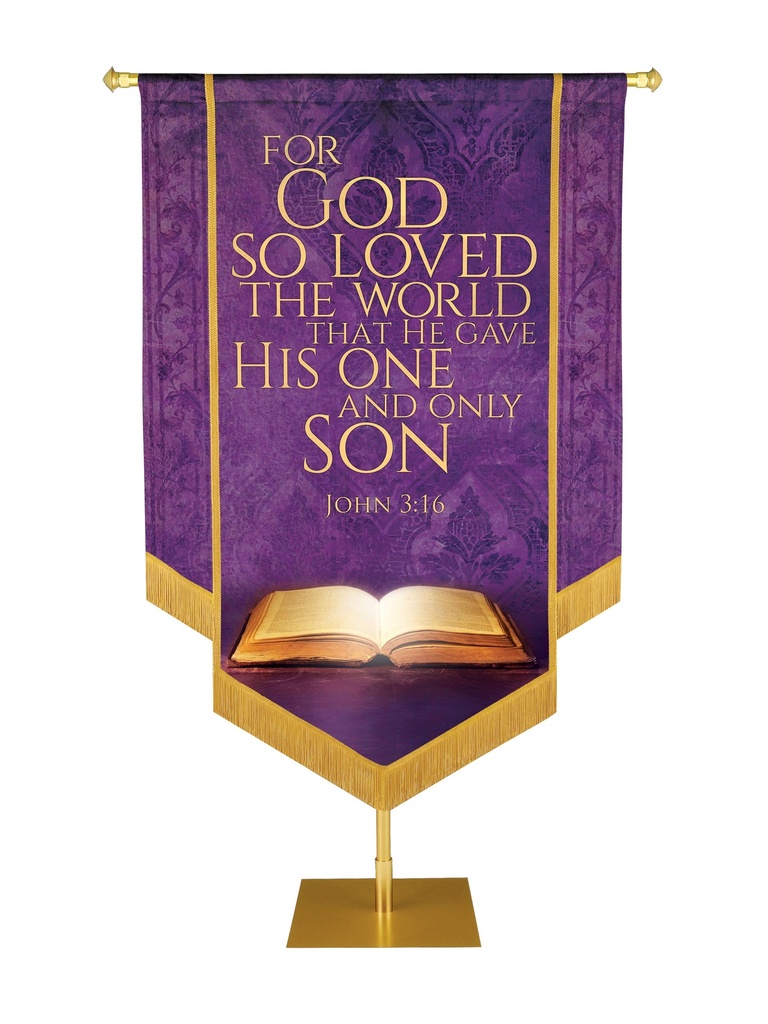 Holy Scriptures For God So Loved The World Embellished Banner