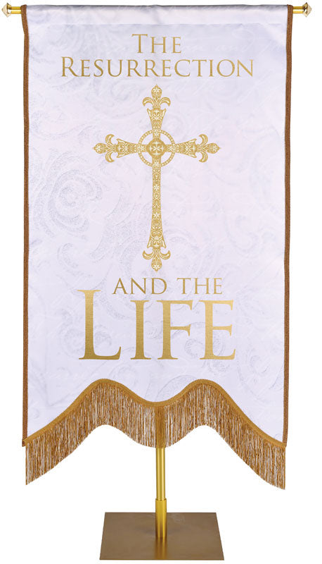 Names of Christ M-Shape The Resurrection And The Life Embellished Banner