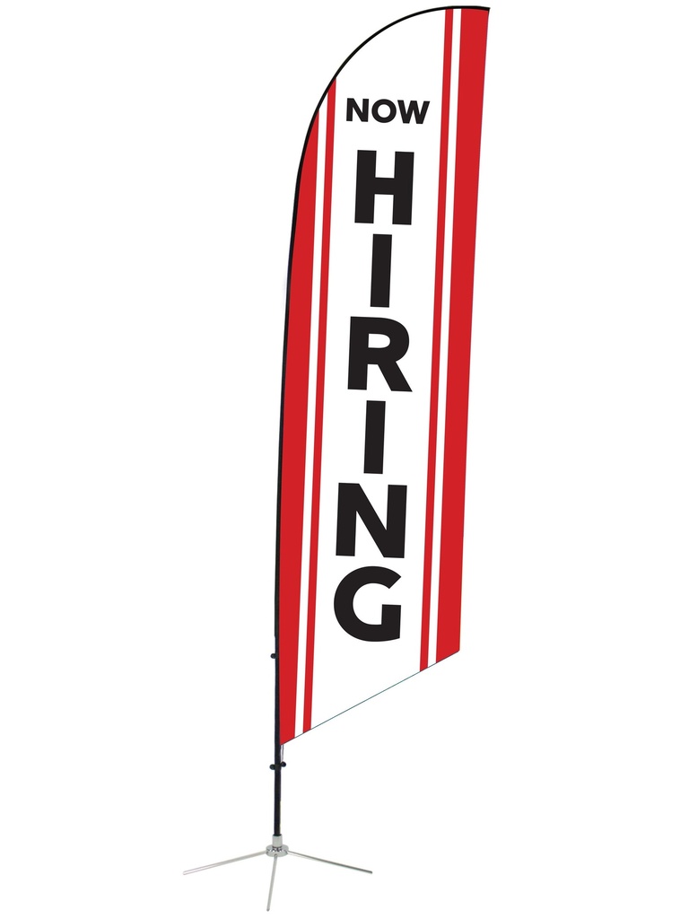 Now Hiring Angled Feather Flag 2