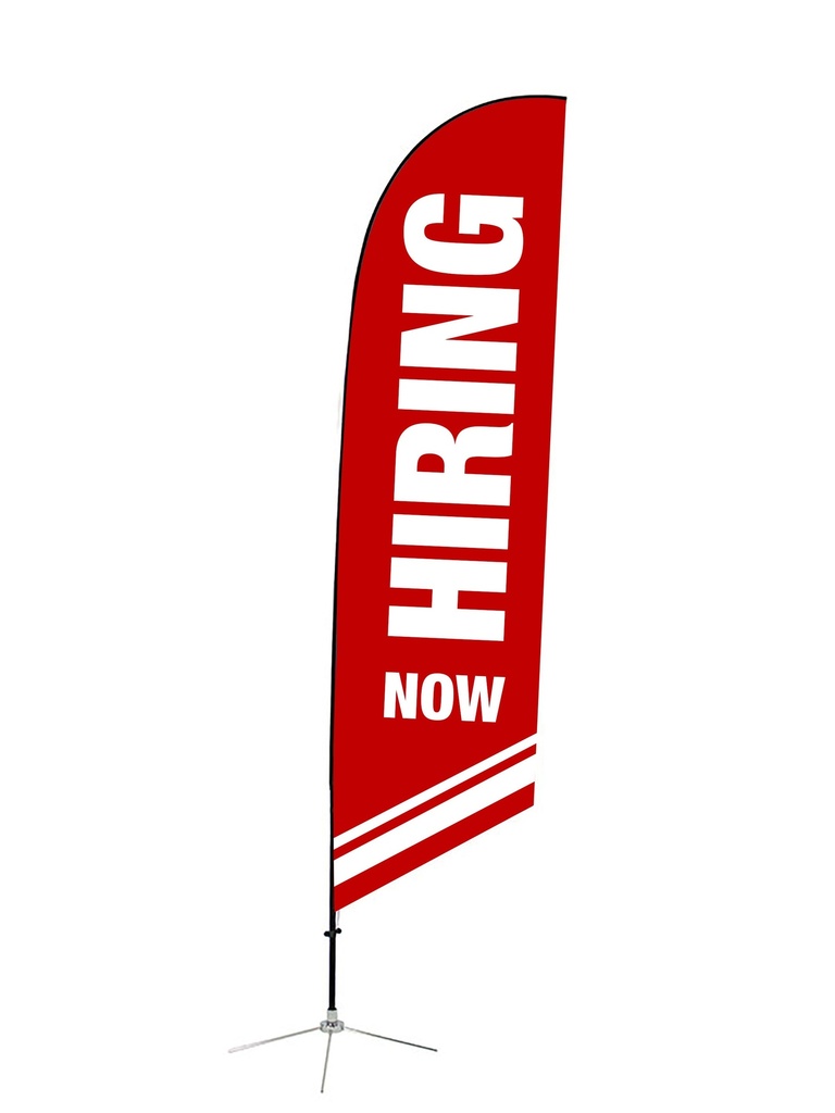 Now Hiring Angled Feather Flag 4