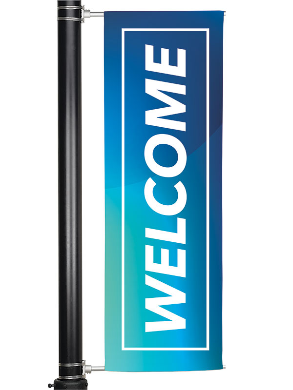 Overstock Light Pole Banner Welcome Multi-Color