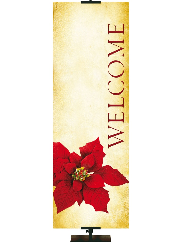 Custom Banner Welcome Christmas Poinsettia