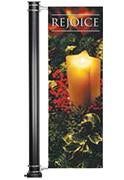 Custom Banner Light Pole Banner Rejoice Candle