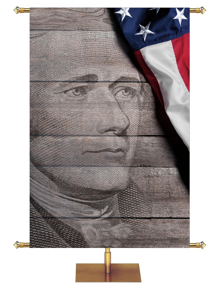 Custom Banner Patriotic Justice for All Alexander Hamilton