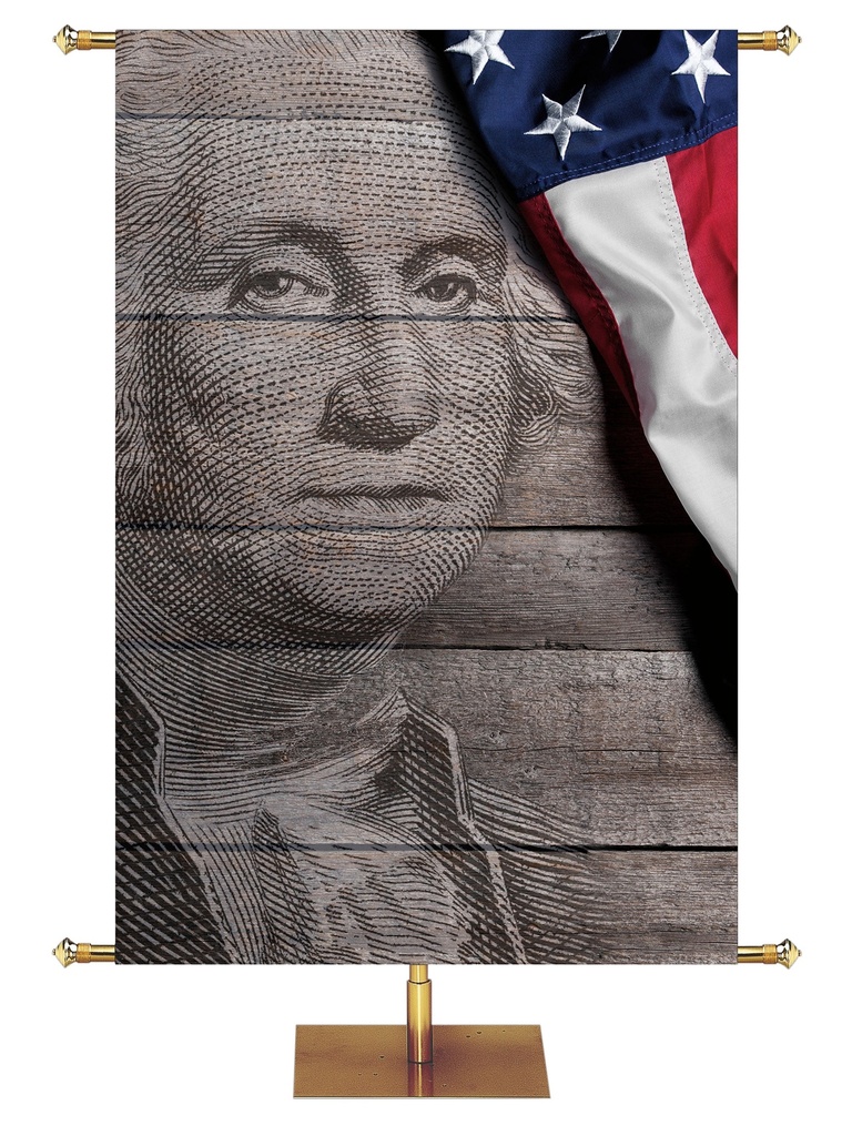 Custom Banner Patriotic One Nation Under God George Washington
