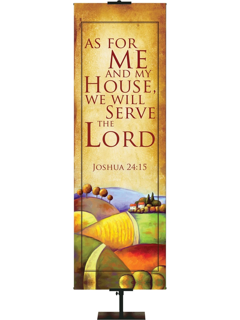 Scripture Scroll Banner We Will Serve The Lord