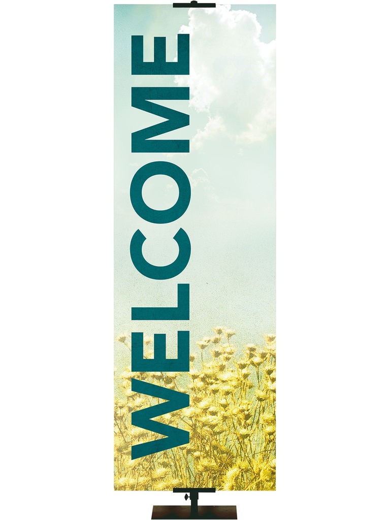 Stock Welcome Banner Yellow Flowers