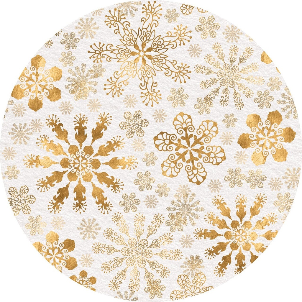 Golden Snowflakes Christmas Tree Mat