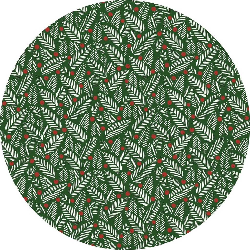 Pine and Berries Christmas Tree Mat