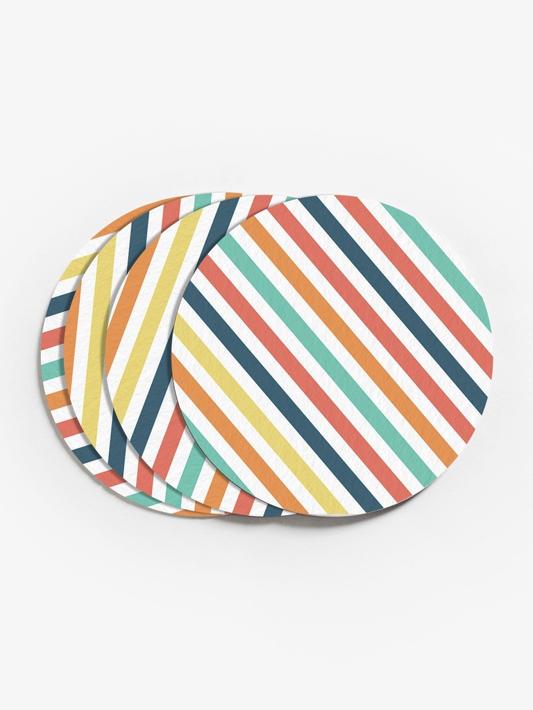 Multi-Color Stripes Coasters (Set of 4)