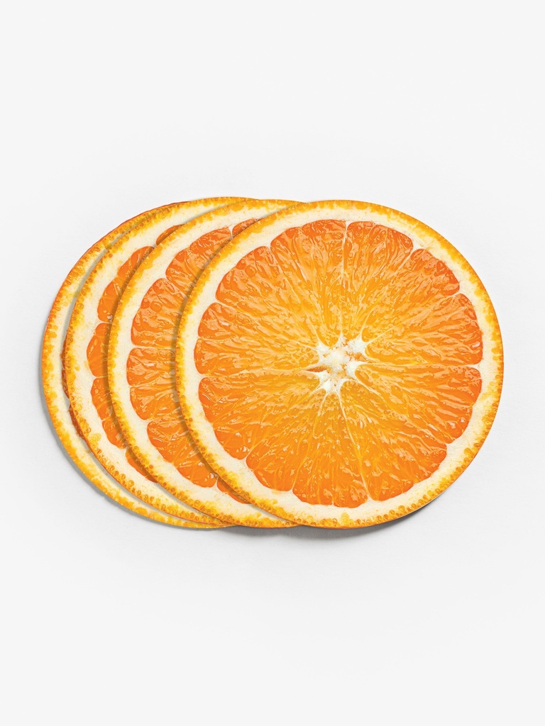 Orange Slice Vinyl Coasters (Set of 4)