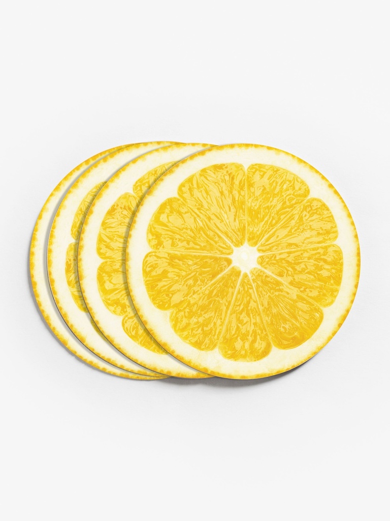 Lemon Slice Vinyl Coasters (Set of 4)