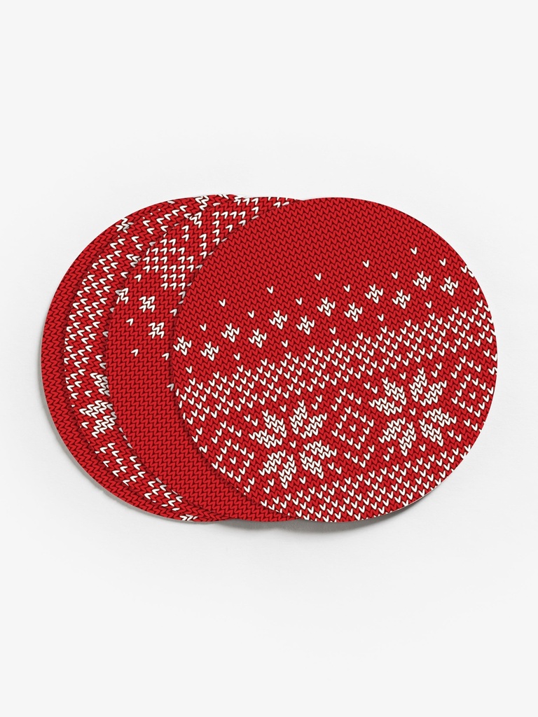 Knit Snowflakes Vinyl Coasters (Set of 4)