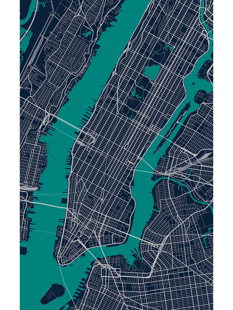 New York City Map Vinyl Floor Mat