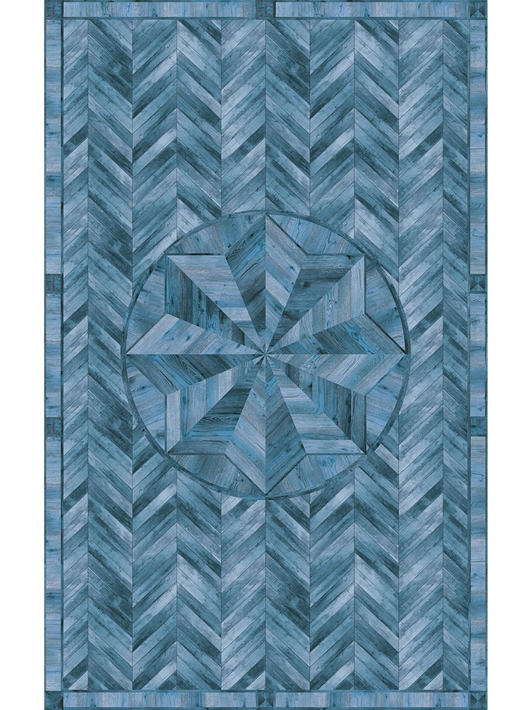 Wooden Star Inlay Vinyl Living Room Rug
