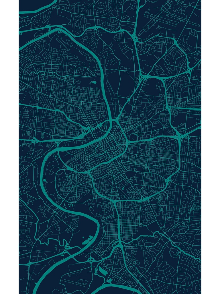 Nashville Map Vinyl Indoor Outdoor Rug