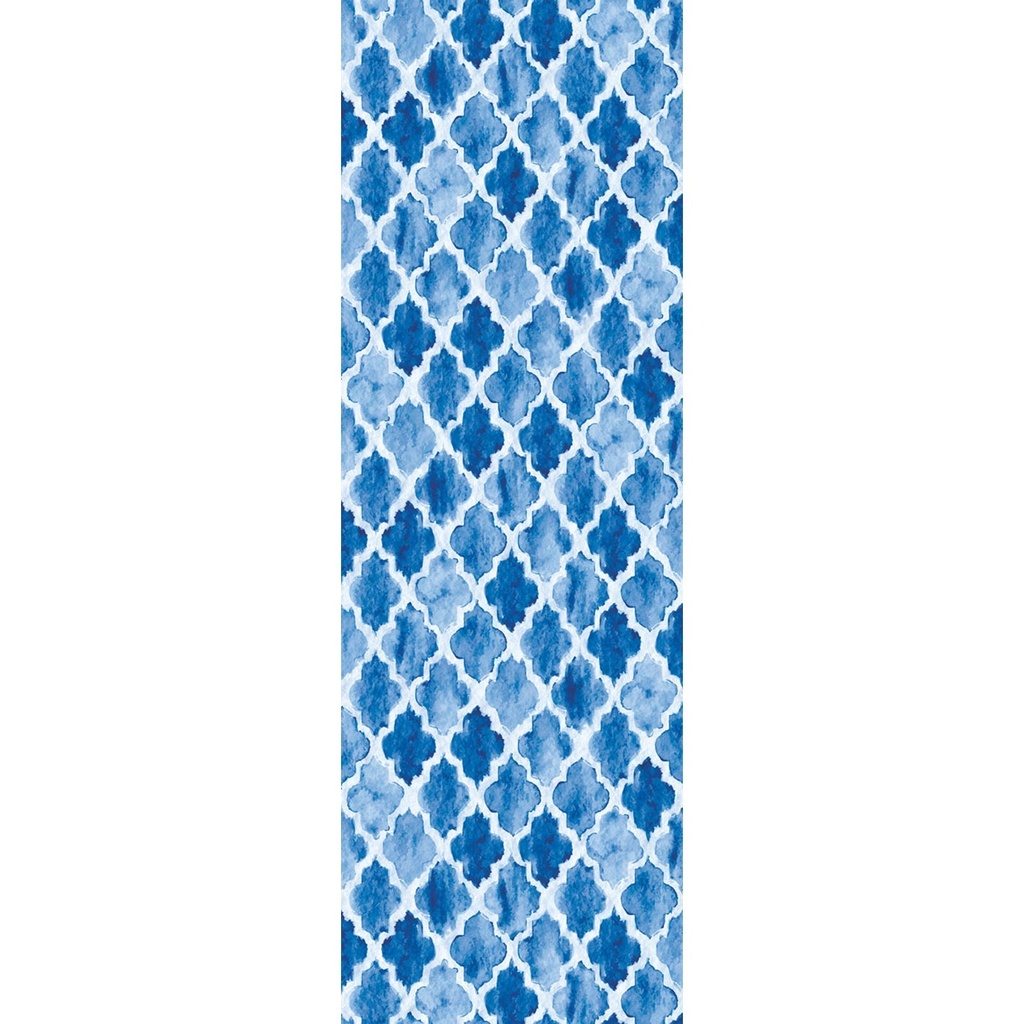 Moroccan Watercolor Vinyl Runner Rug