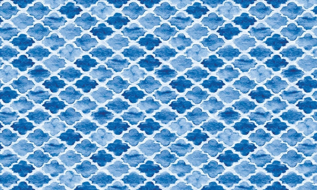 Moroccan Watercolor Vinyl Kitchen Floor Mat