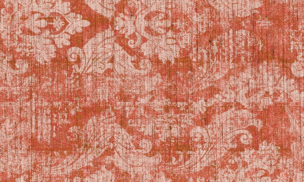 Distressed Damask Vinyl Kitchen Mat