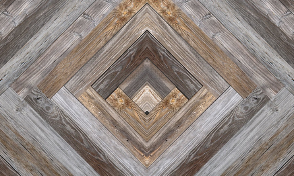 Wood Diamonds Vinyl Kitchen Mat