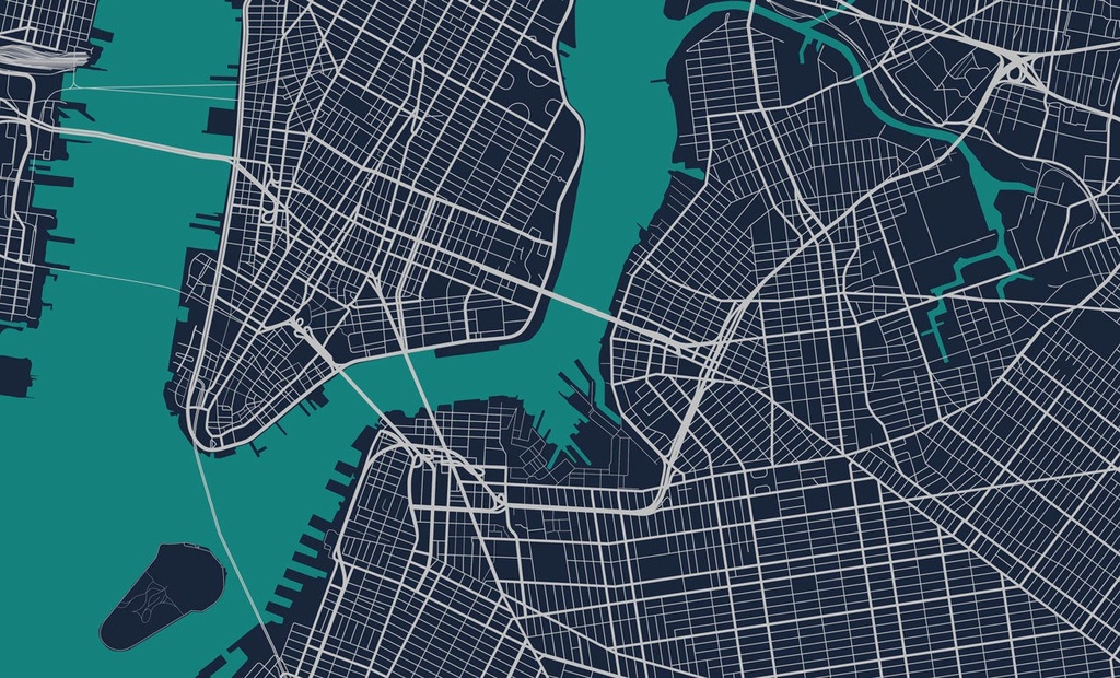 New York City Map Vinyl Kitchen Mat