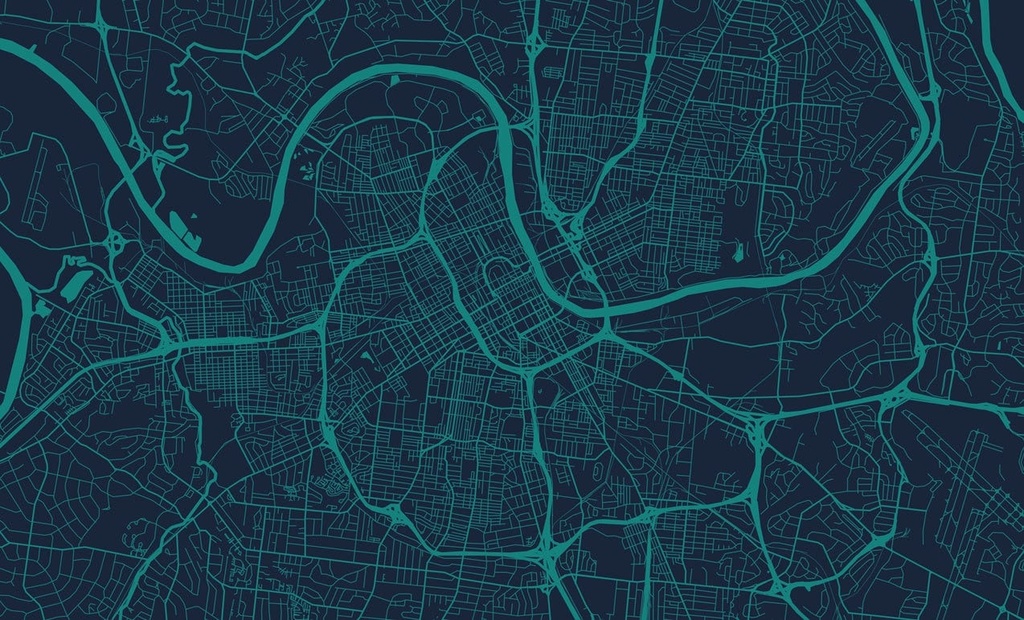 Nashville Map Vinyl Kitchen Floor Mat