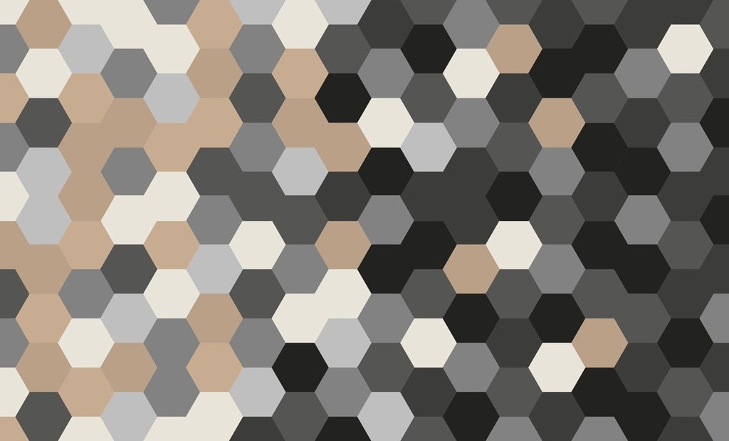 Gradient Hexagons Vinyl Kitchen Rug