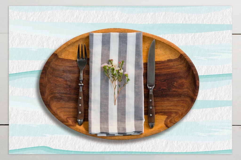 Watercolor Stripes Vinyl Placemats (set of 4)