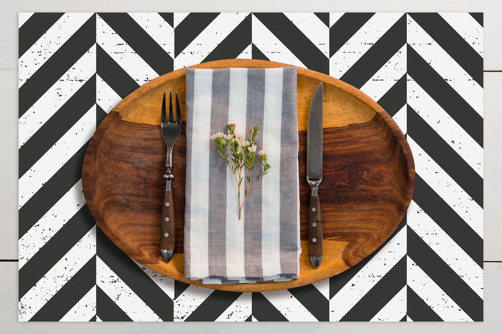 Shifted Chevron Vinyl Placemats (set of 4)