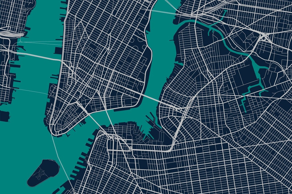 New York City Map Vinyl Placemats (set of 4)