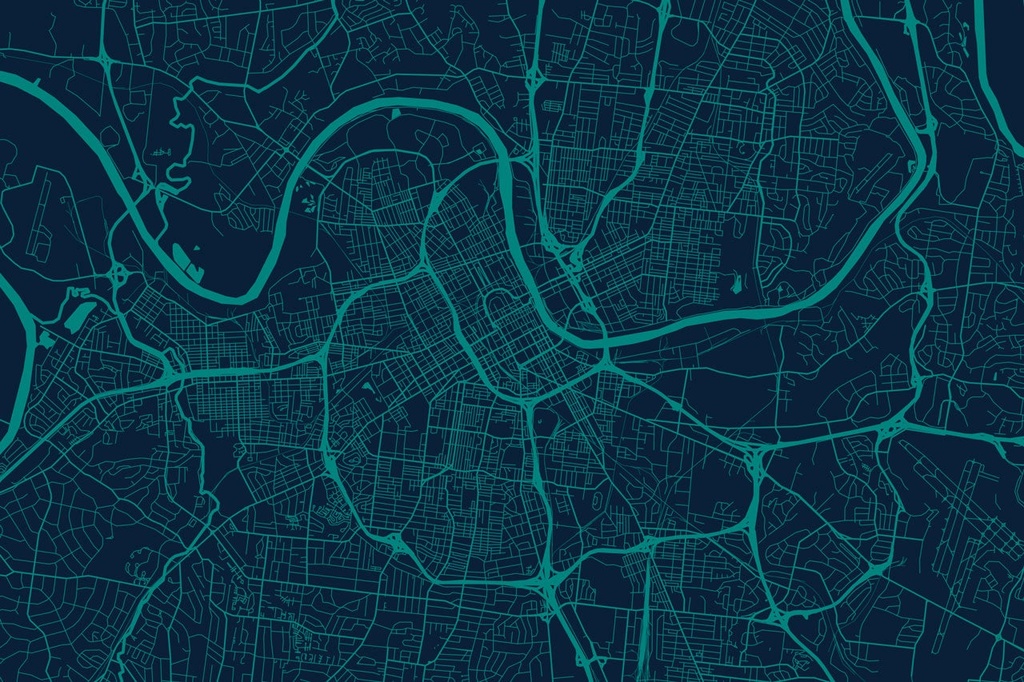 Nashville Map Vinyl Placemats (set of 4)