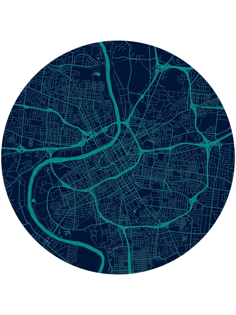 Nashville Map Vinyl Highchair Splat Mat