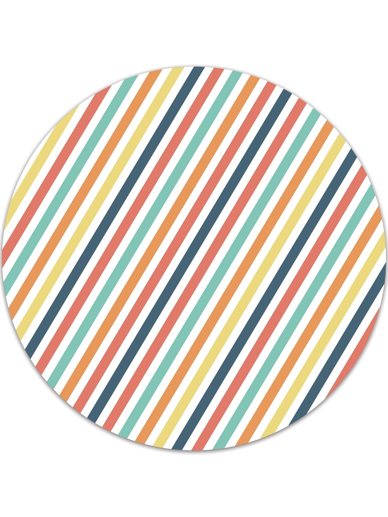 Multi-Color Stripes Vinyl Highchair Splat Mat