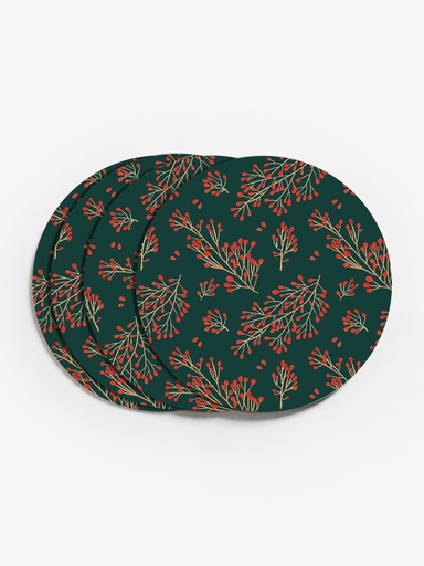 [VC-BNB] Branch and Berry Vinyl Coasters (Set of 4)