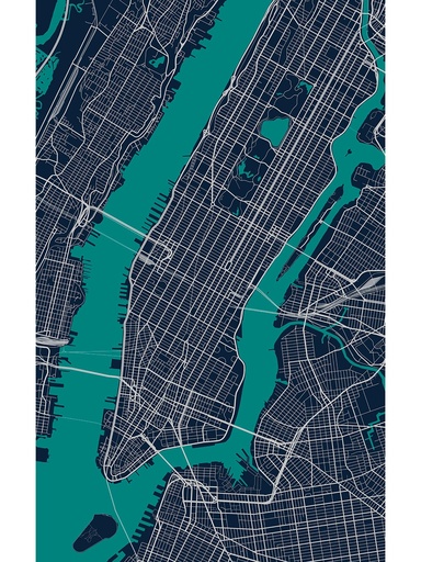 [VM-NYC] New York City Map Vinyl Floor Mat