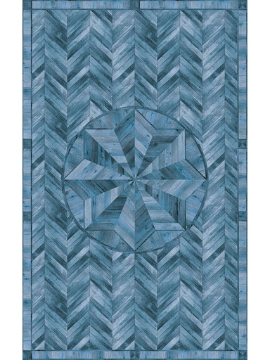 [VM-WSI] Wooden Star Inlay Vinyl Living Room Rug