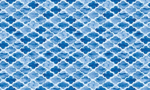 [VK-MWC] Moroccan Watercolor Vinyl Kitchen Floor Mat