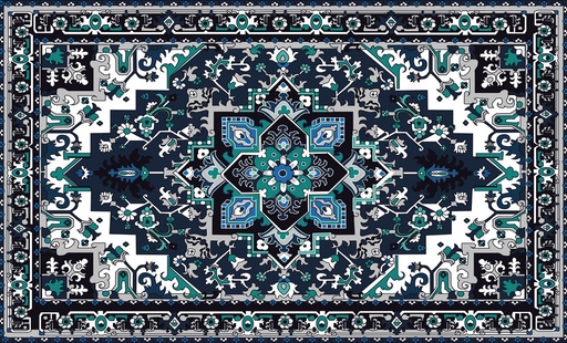 [VK-VBP] Vibrant Persian Vinyl Kitchen Floor Mat