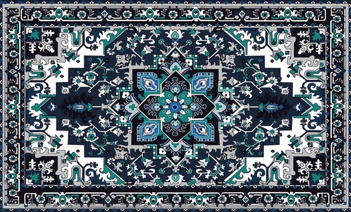 [VK-VBP] Vibrant Persian Vinyl Kitchen Floor Mat