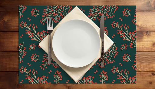 [VP-BNB] Branch and Berry Vinyl Placemats (set of 4)